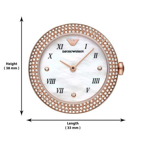 Emporio Armani Rosa Quartz Mother Of Pearl White Dial Black Leather Strap Watch For Women - AR11356 - Image 9